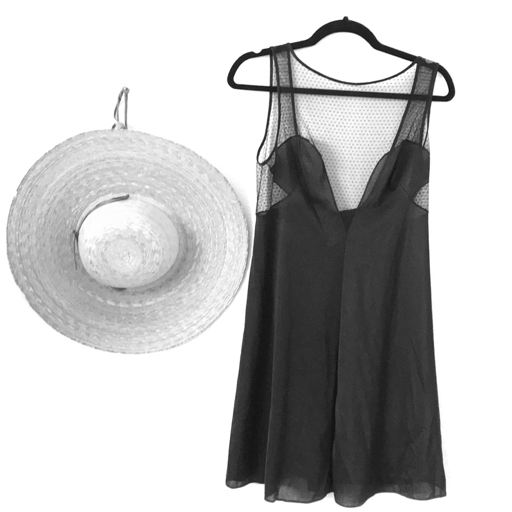 Gorgeous delicate vintage black lace slip